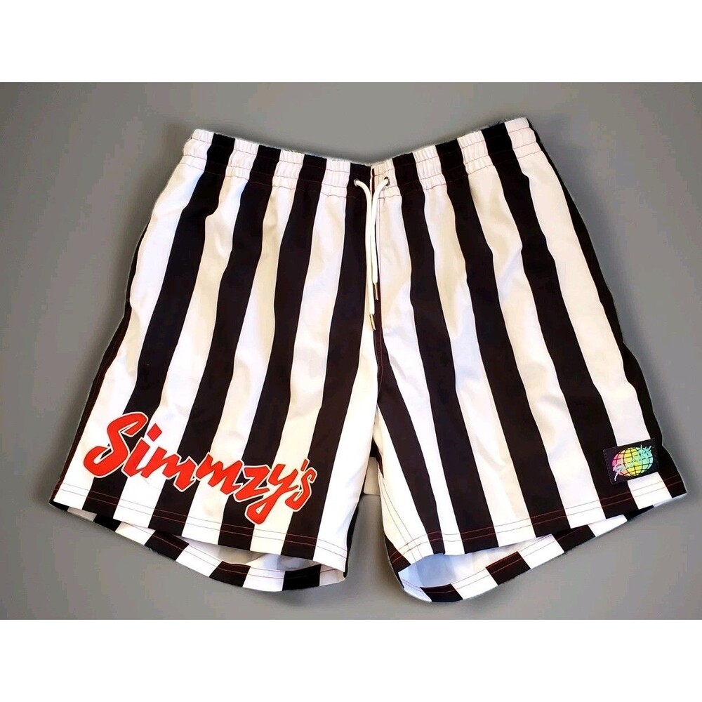 SLUNKS Volleyball Shorts XXL Men's Striped Collab w/ Simmzy's of CA Limited Ed